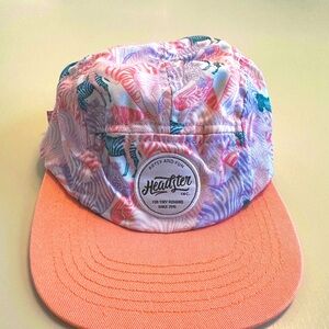 Kids Tropical Zebra Patterned Hat - Pink purple and Green